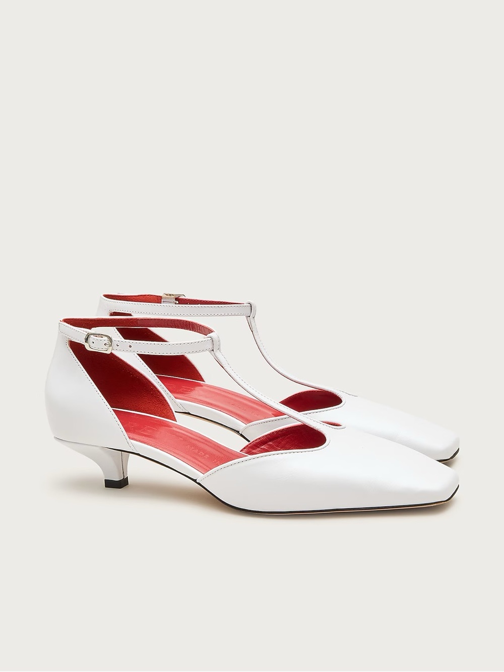 J.Crew Made-in-Italy T-strap heels in leather